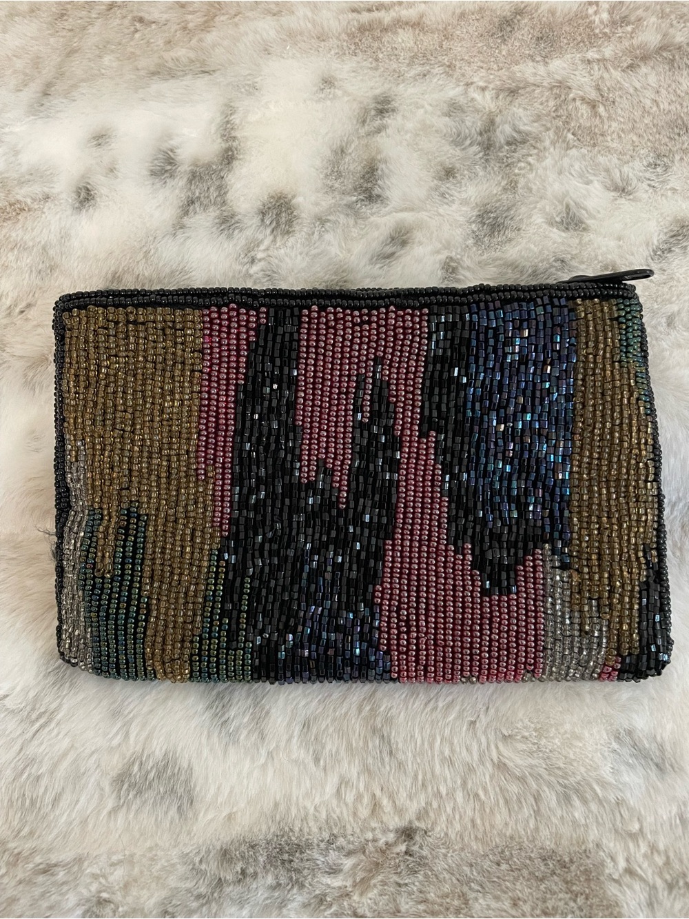 Neiman Marcus beaded Multi-Color Women's Clutch Bag - Pink, Black & Gold